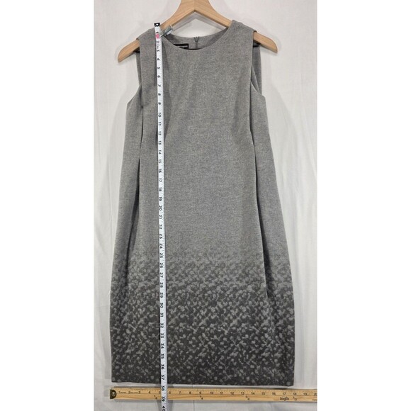 EMPORIO ARMANI Womens Virgin Wool Sheath Dress Minimalist Pockets Gray Italy 38 - Picture 16 of 16